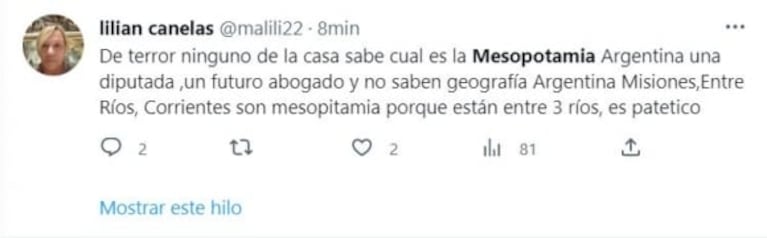 Los memes por el debate de los participantes de Gran Hermano sobre la Mesopotamia argentina