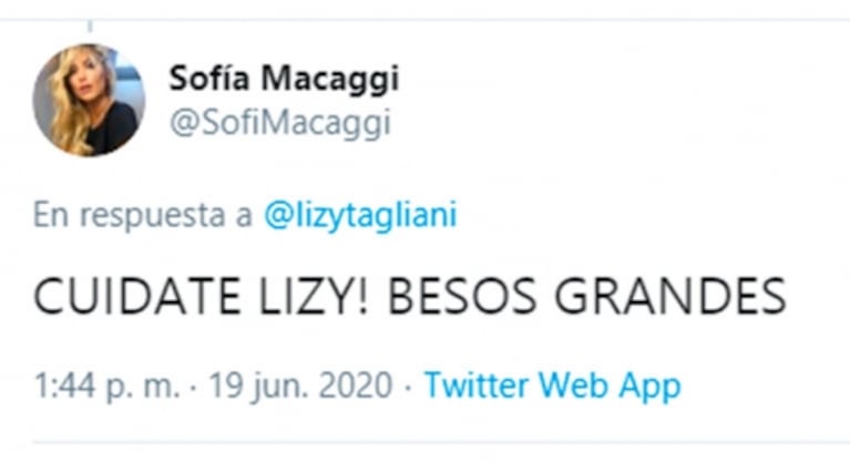 Los mensajes de aliento de los famosos a Lizy Tagliani tras contar que tiene coronavirus