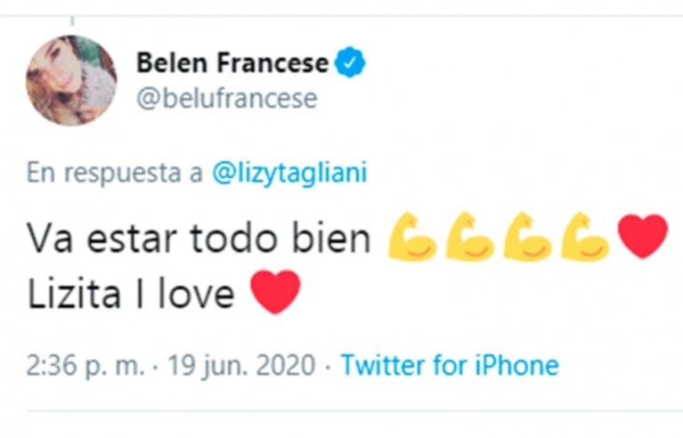 Los mensajes de aliento de los famosos a Lizy Tagliani tras contar que tiene coronavirus