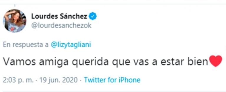 Los mensajes de aliento de los famosos a Lizy Tagliani tras contar que tiene coronavirus