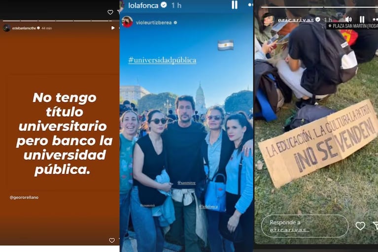 Los mensajes de Esteban Lamothe y Erica Rivas. Y la presencia en la marcha de Dolores Fonzi, Santiago Mitre y Violeta Urtizberea (Captura de pantalla de La Voz).