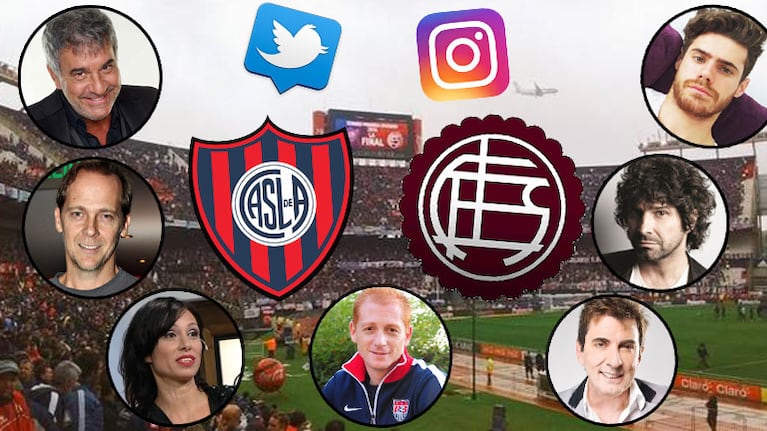 Los mensajes de los famosos por la gran final del fútbol argentino entre San Lorenzo y Lanús.