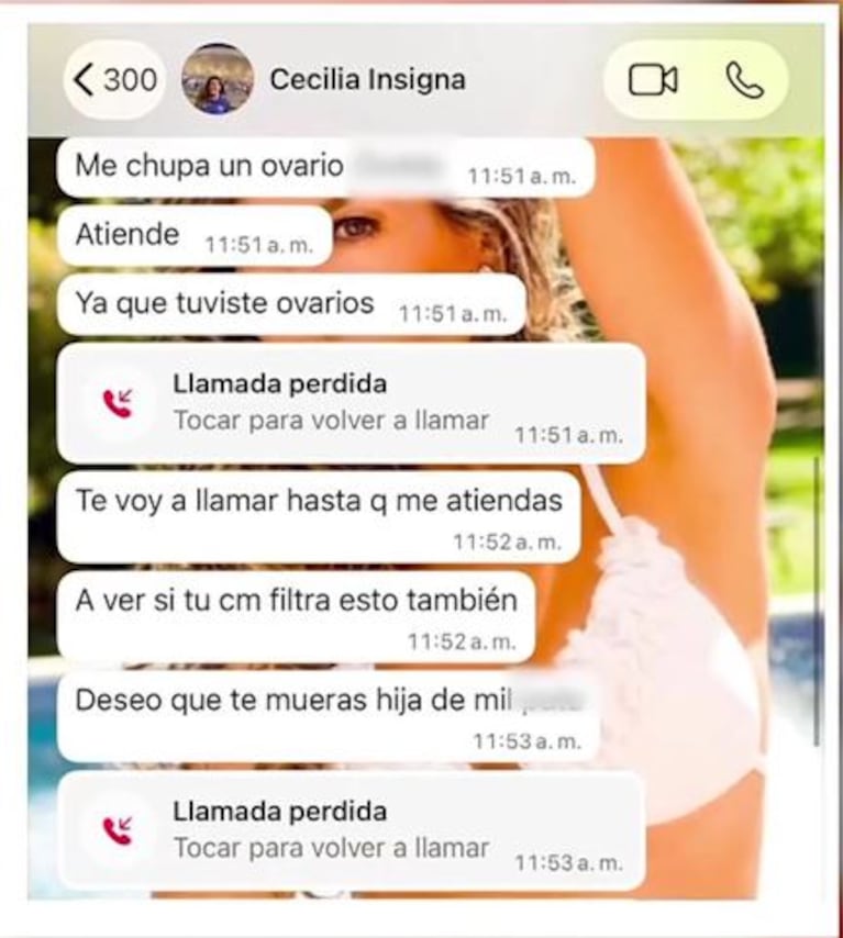 los mensajes más fuertes entre Cecilia Insinga y Luciana Elbusto (Foto: captura América TV)