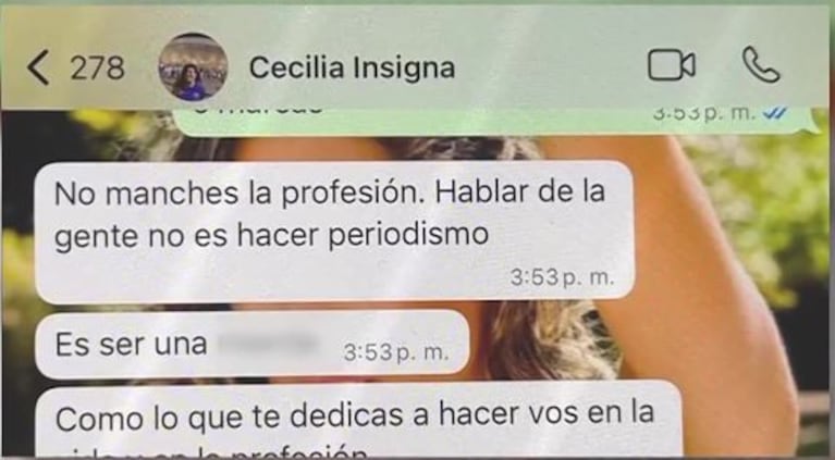 los mensajes más fuertes entre Cecilia Insinga y Luciana Elbusto (Foto: captura América TV)