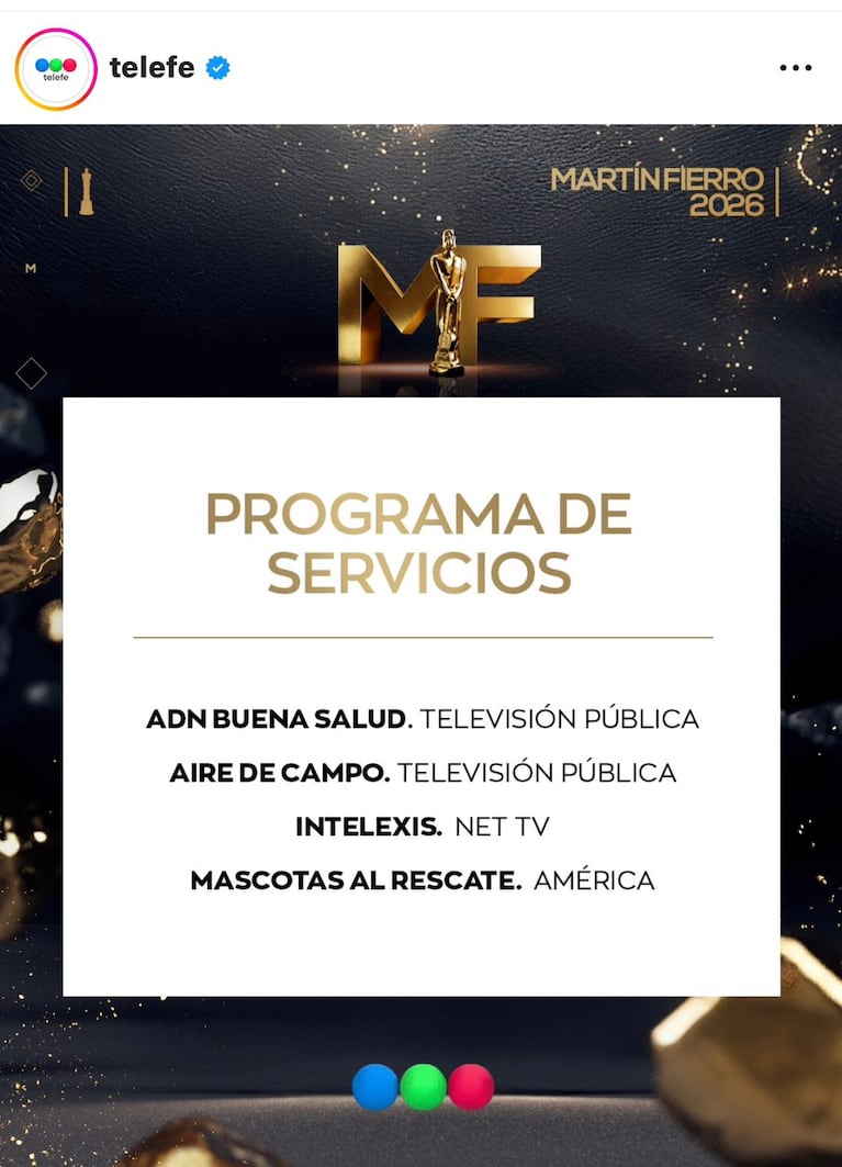 Los nominados a los Martín Fierro de TV 2026 (Foto: Instagram/@telefe).