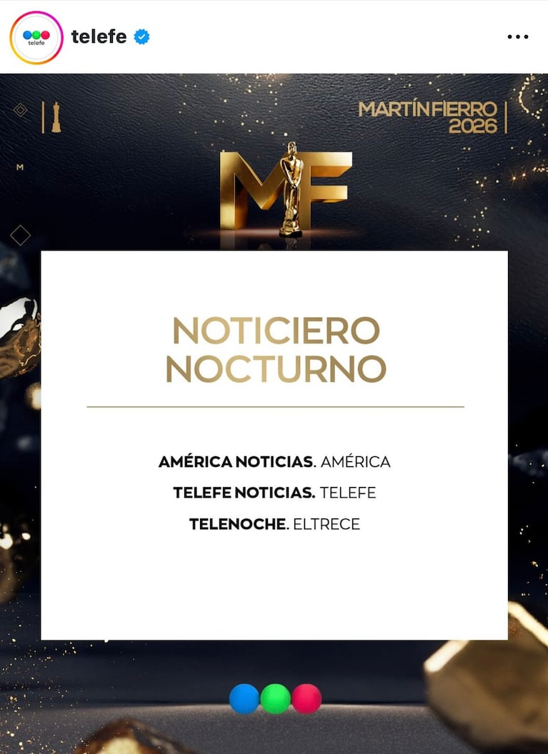 Los nominados a los Martín Fierro de TV 2026 (Foto: Instagram/@telefe).