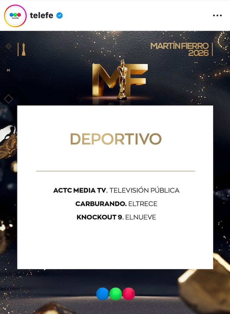 Los nominados a los Martín Fierro de TV 2026 (Foto: Instagram/@telefe).