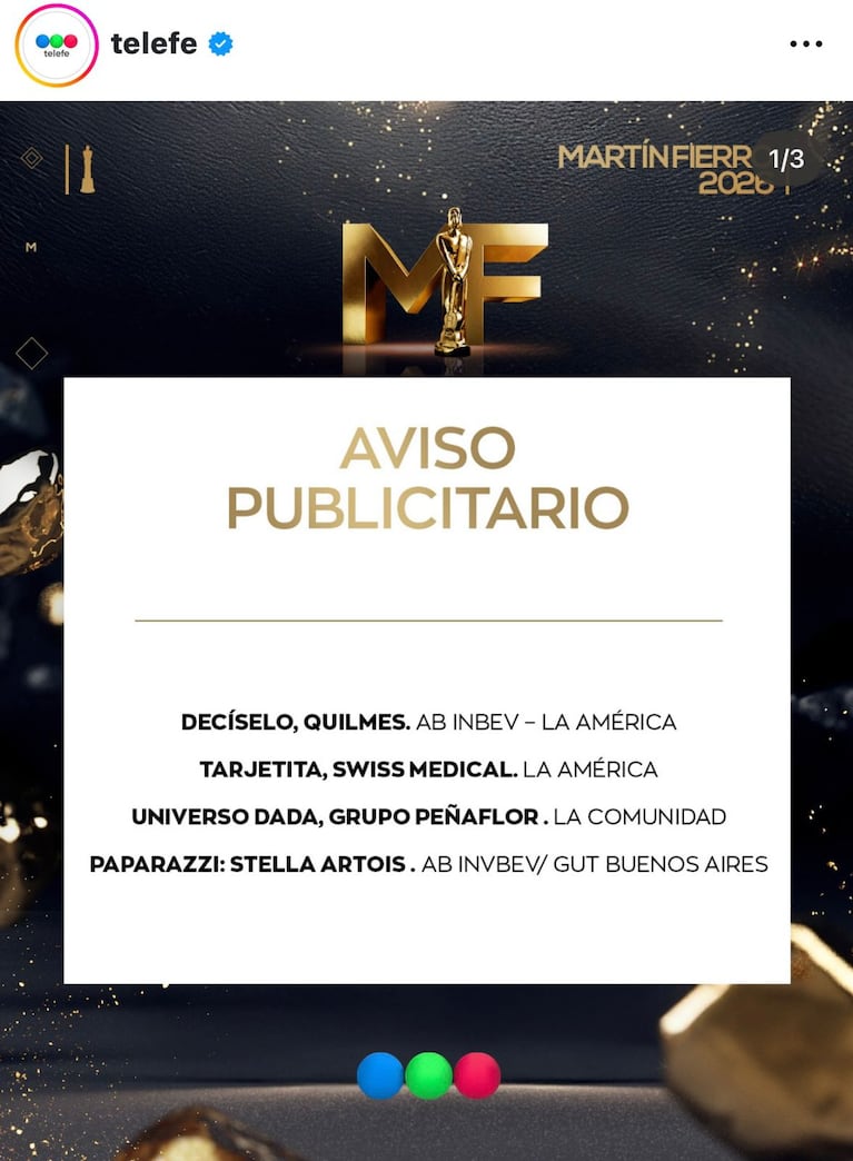 Los nominados a los Martín Fierro de TV 2026 (Foto: Instagram/@telefe).
