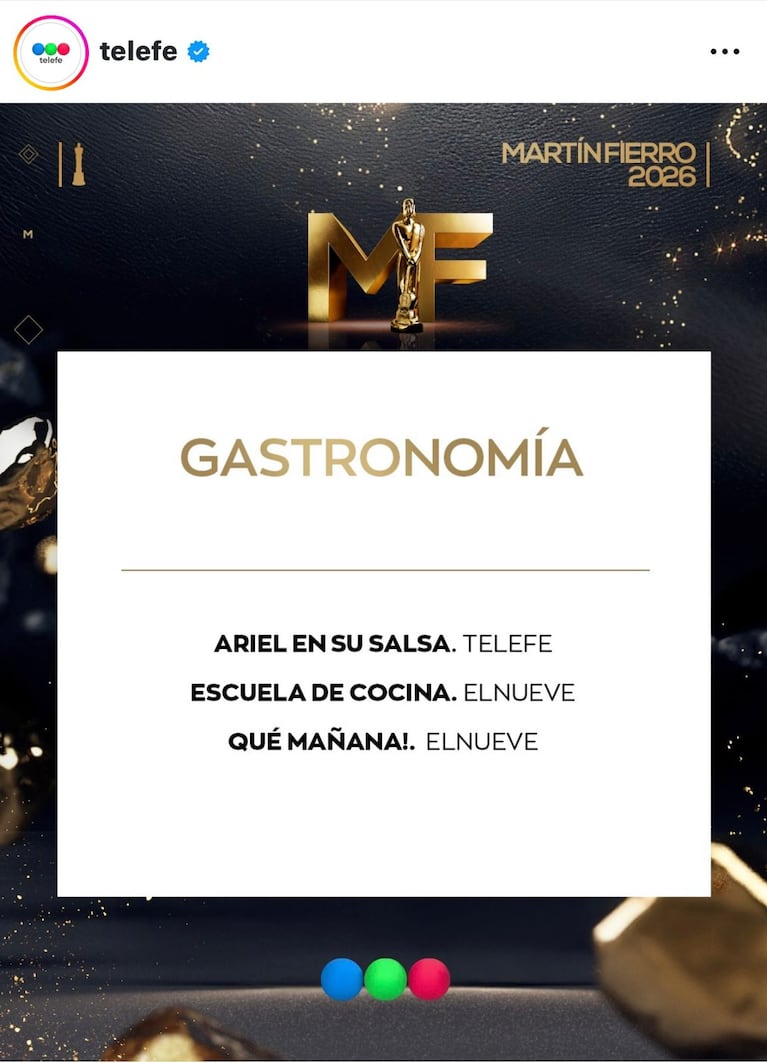 Los nominados a los Martín Fierro de TV 2026 (Foto: Instagram/@telefe).