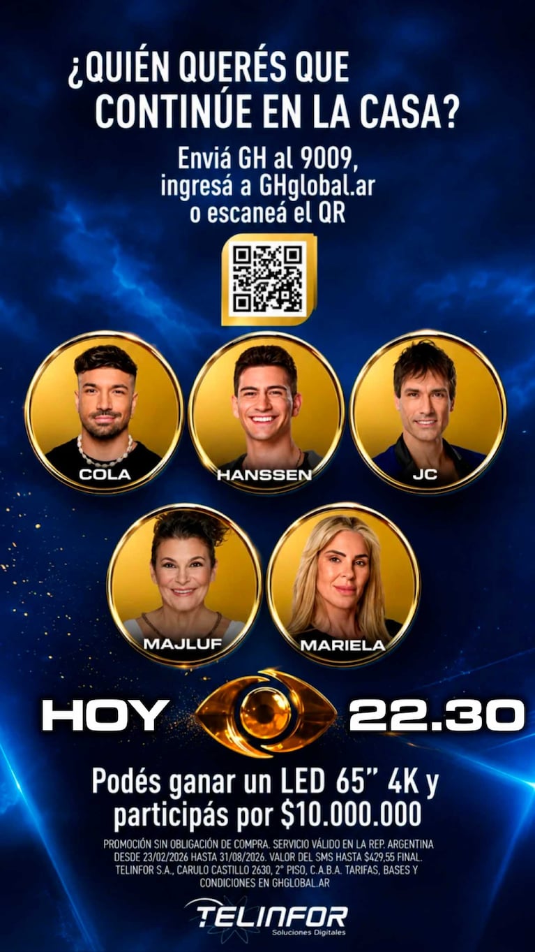 Los nominados de la placa express de Gran Hermano (Foto: Instagram @santidelmoro)
