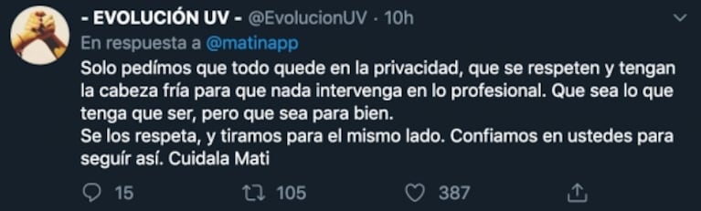Los particulares "me gusta" de Mati Napp a mensajes de usuarios en Twitter, tras su separación de Flor Vigna