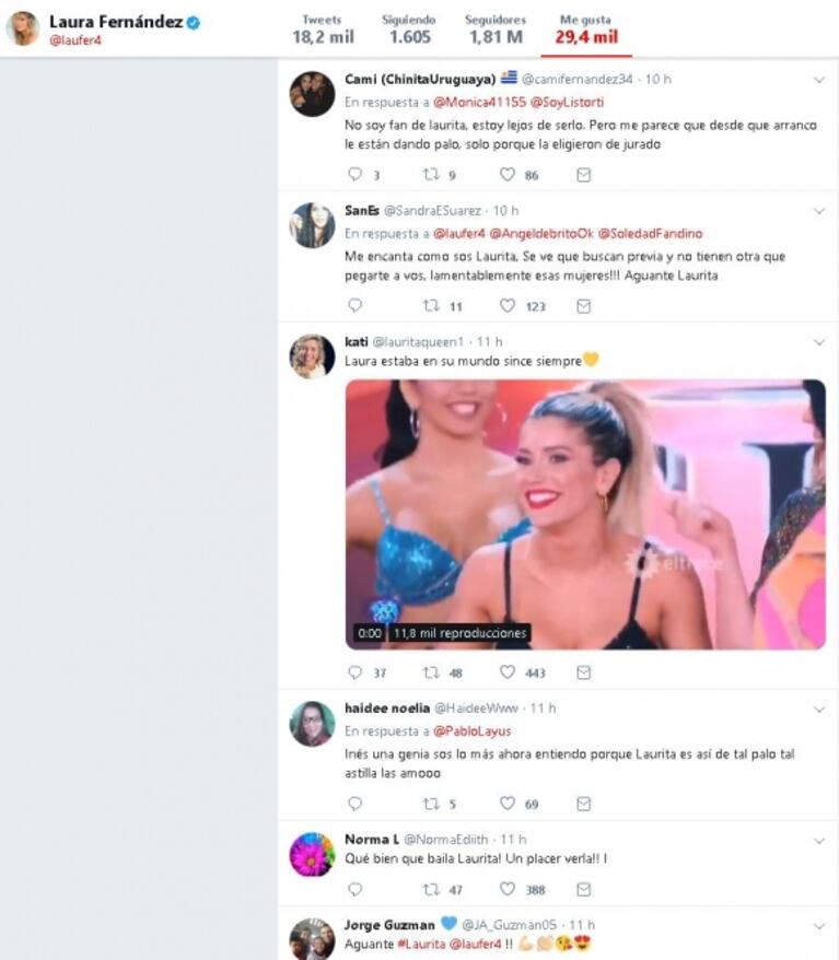 Los picantes likes de Laurita Fernández tras su cruce con Soledad Fandiño