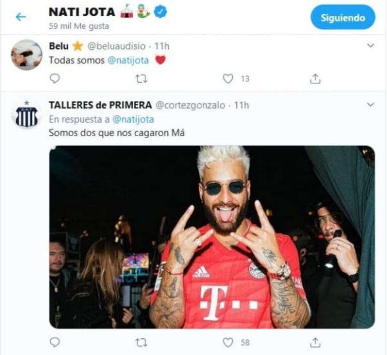 Los picantes “me gusta” de Nati Jota en Twitter luego de que su ex blanqueara un romance con Ivana Nadal: "Cancelada"