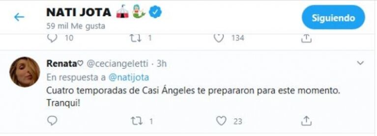 Los picantes “me gusta” de Nati Jota en Twitter luego de que su ex blanqueara un romance con Ivana Nadal: "Cancelada"