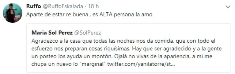 Los picantes "me gusta" de Sol Pérez tras su pelea con Yanina Latorre por catalogar su foto de "marginal"