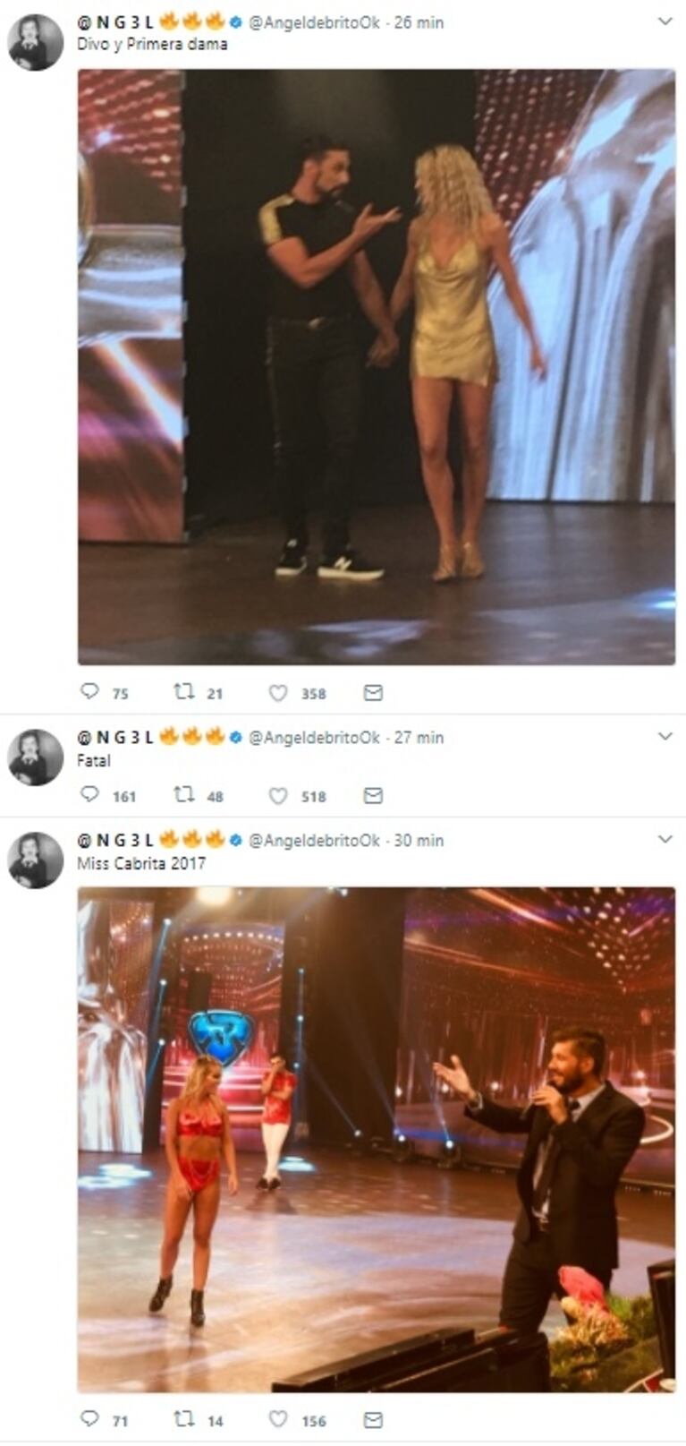 Los picantes retweets de Ángel de Brito en pleno duelo de pop latino en ShowMatch