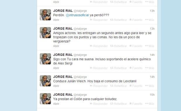 Los picantes tweets de Jorge Rial (Foto: Captura). 