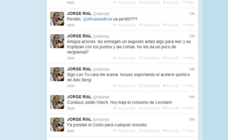 Los picantes tweets de Jorge Rial (Foto: Captura). 