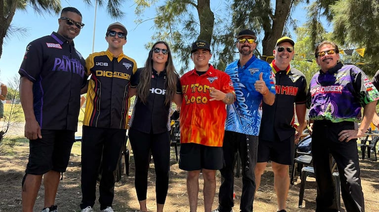 Los pilotos de Monster Jam durante un encuentro con la prensa argentina (Foto: Hernán Khatchadourian)