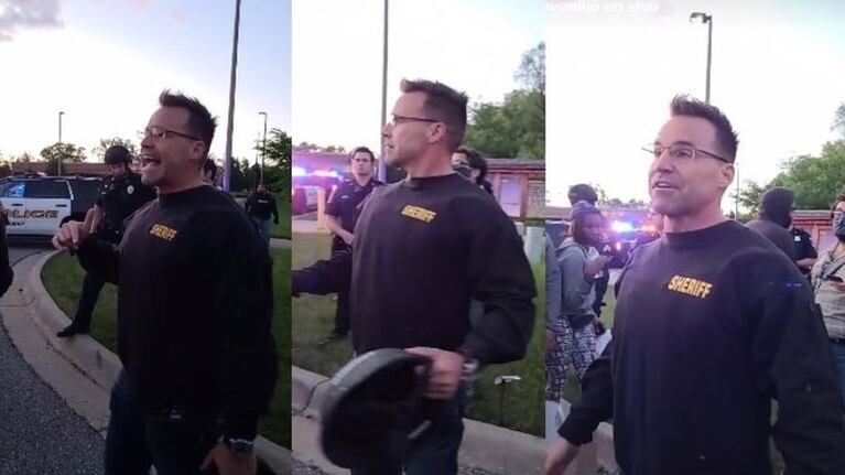 Los policías de un condado de Estados Unidos marcharon junto a la gente por el caso de George Floyd