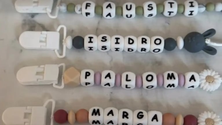Los portachupetes artesanales que diseña y arma Dalma Maradona Fuente: Instagram Gioco di Re