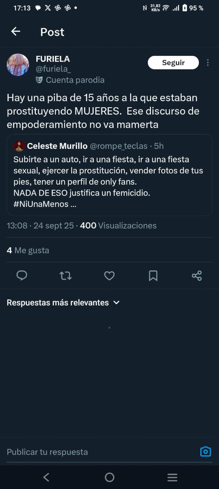 Los posteos contra La Joaqui por el triple femicidio.