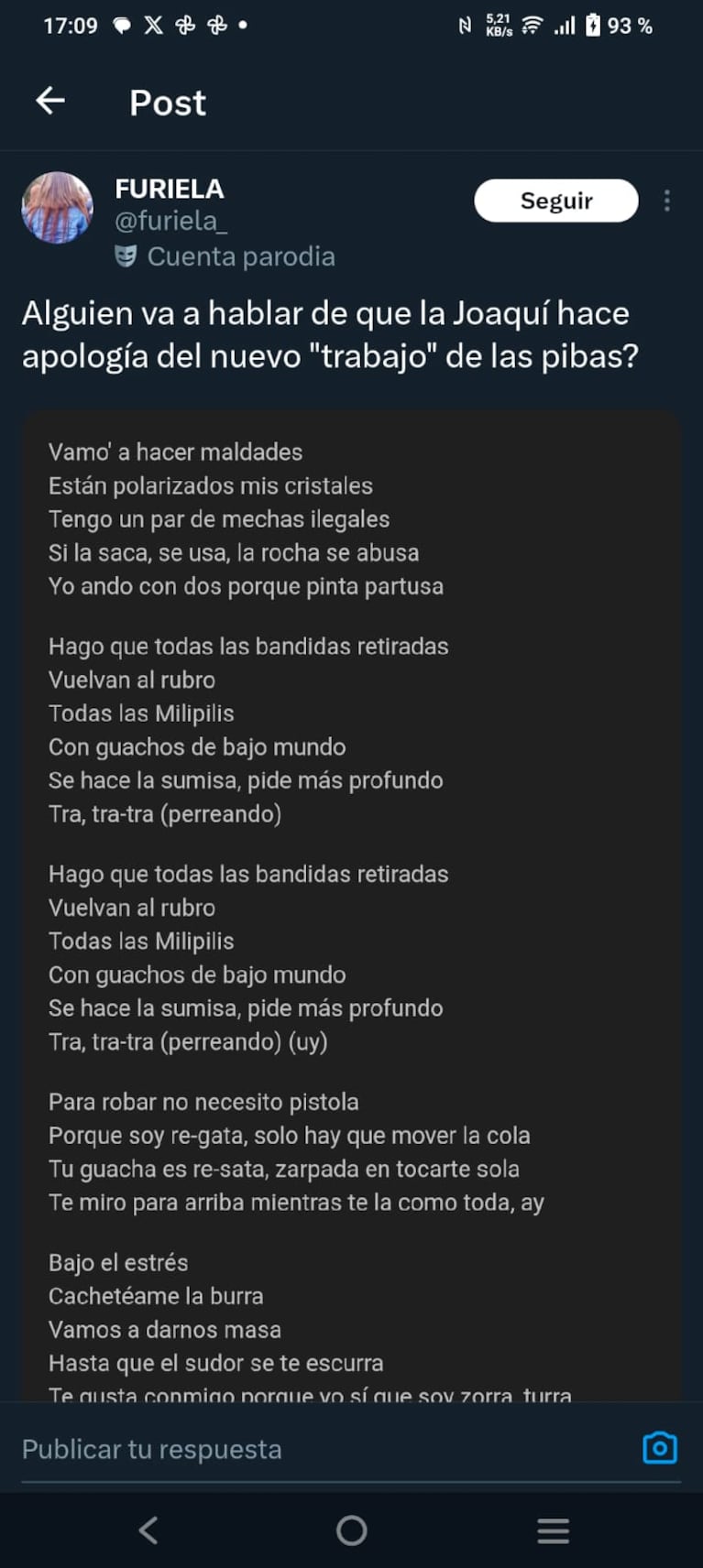 Los posteos contra La Joaqui por el triple femicidio.