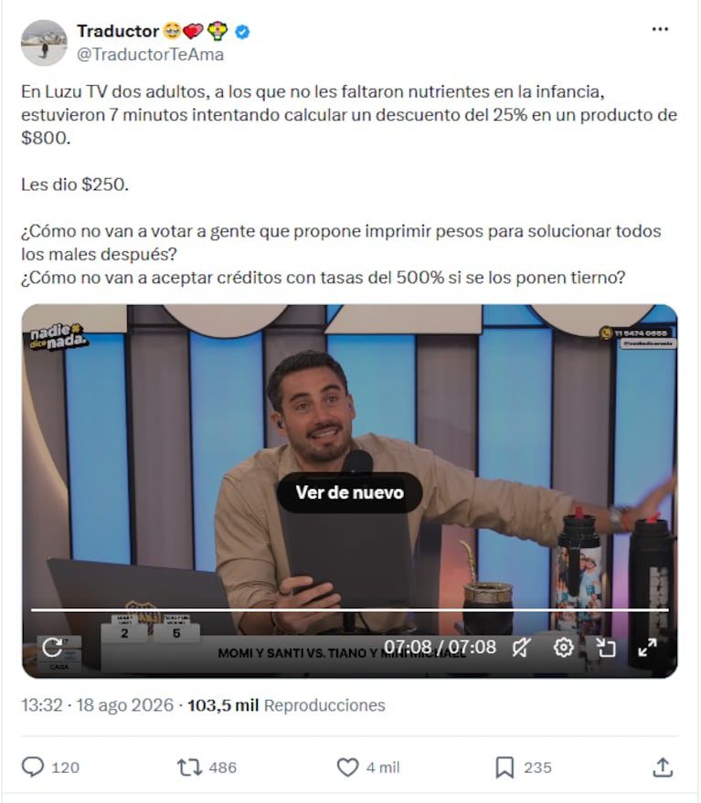 Los posteos contra Luzu.