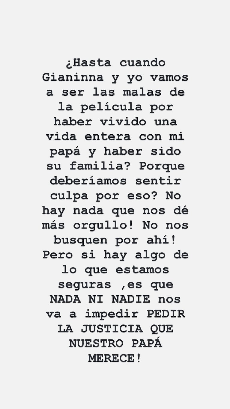 Los posteos de Dalma Maradona contra su hermana Jana.