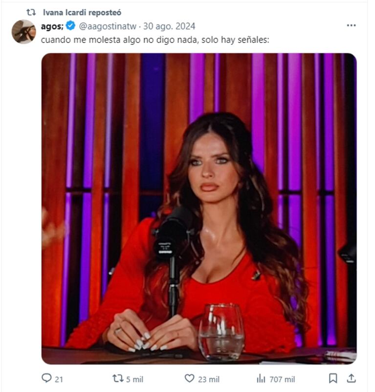 Los posteos de Ivana Icardi contra Wanda Nara.