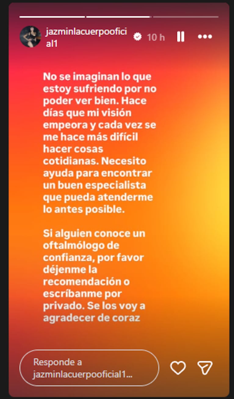 Los posteos de Jazmín Salinas, La Cuerpo. (@jazminlacuerpooficial1)