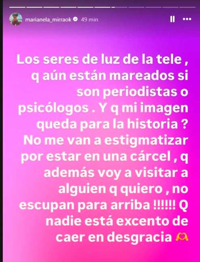 Los posteos de Marianela Mirra contra Marcela Tauro (Foto: Instagram @malemirra)