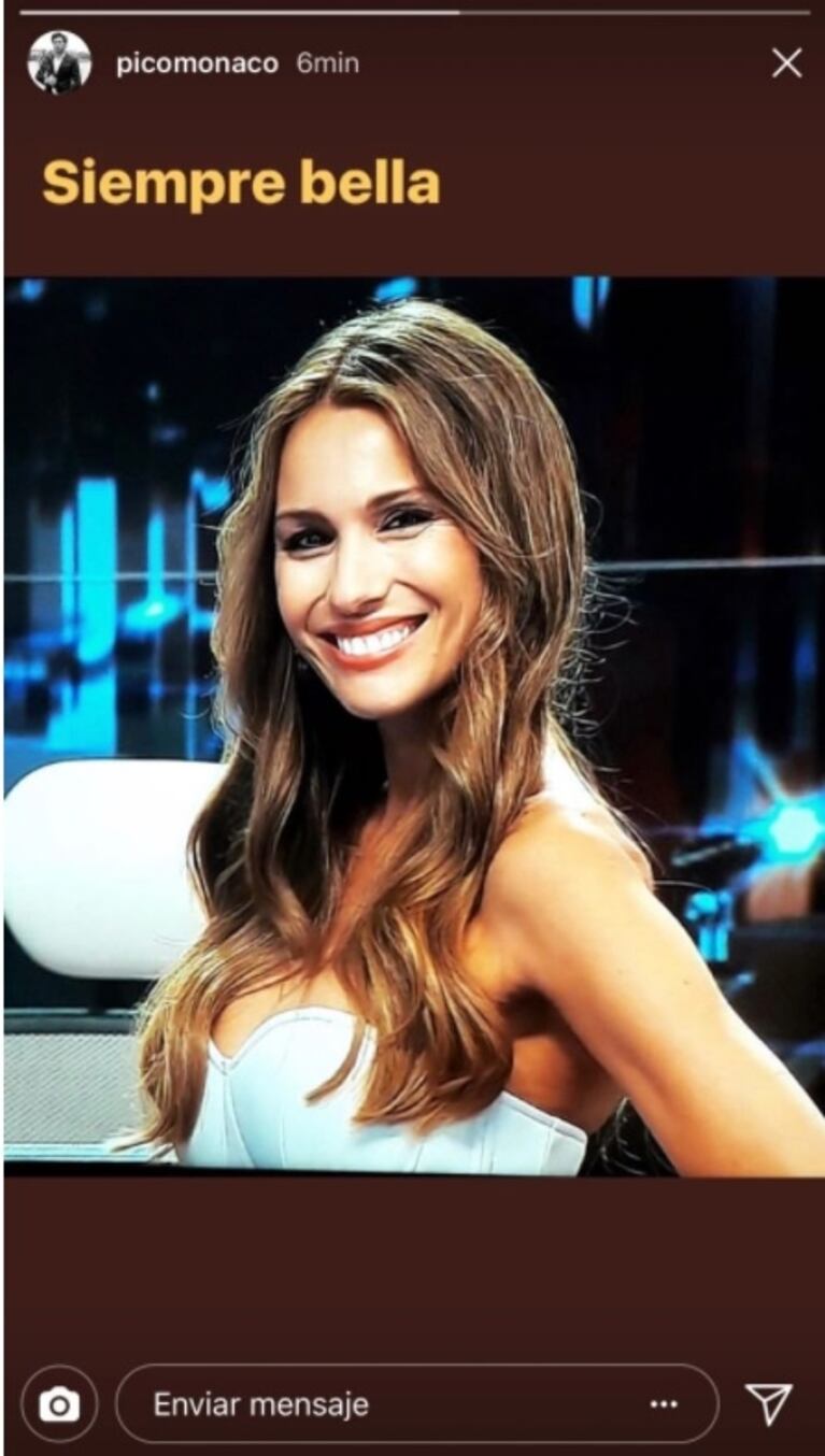 Los posteos de Pico Mónaco para Pampita en Instagram Stories, en plena final de Bailando 2017: "Siempre bella"