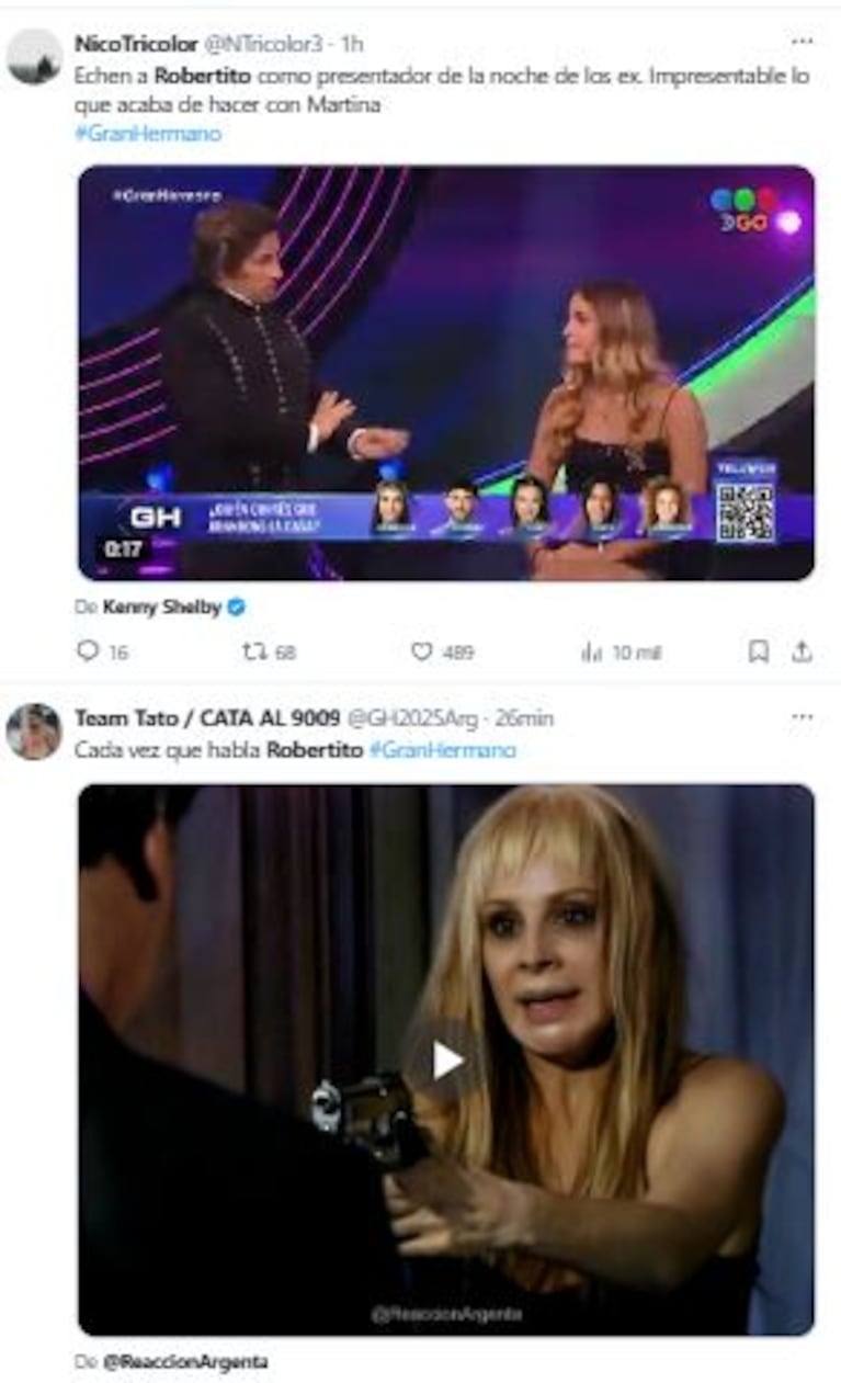 Los posteos de Twitter / X tras el escándalo entre Roberto Funes Ugarte y Martina de Gran Hermano (Foto: captura X)