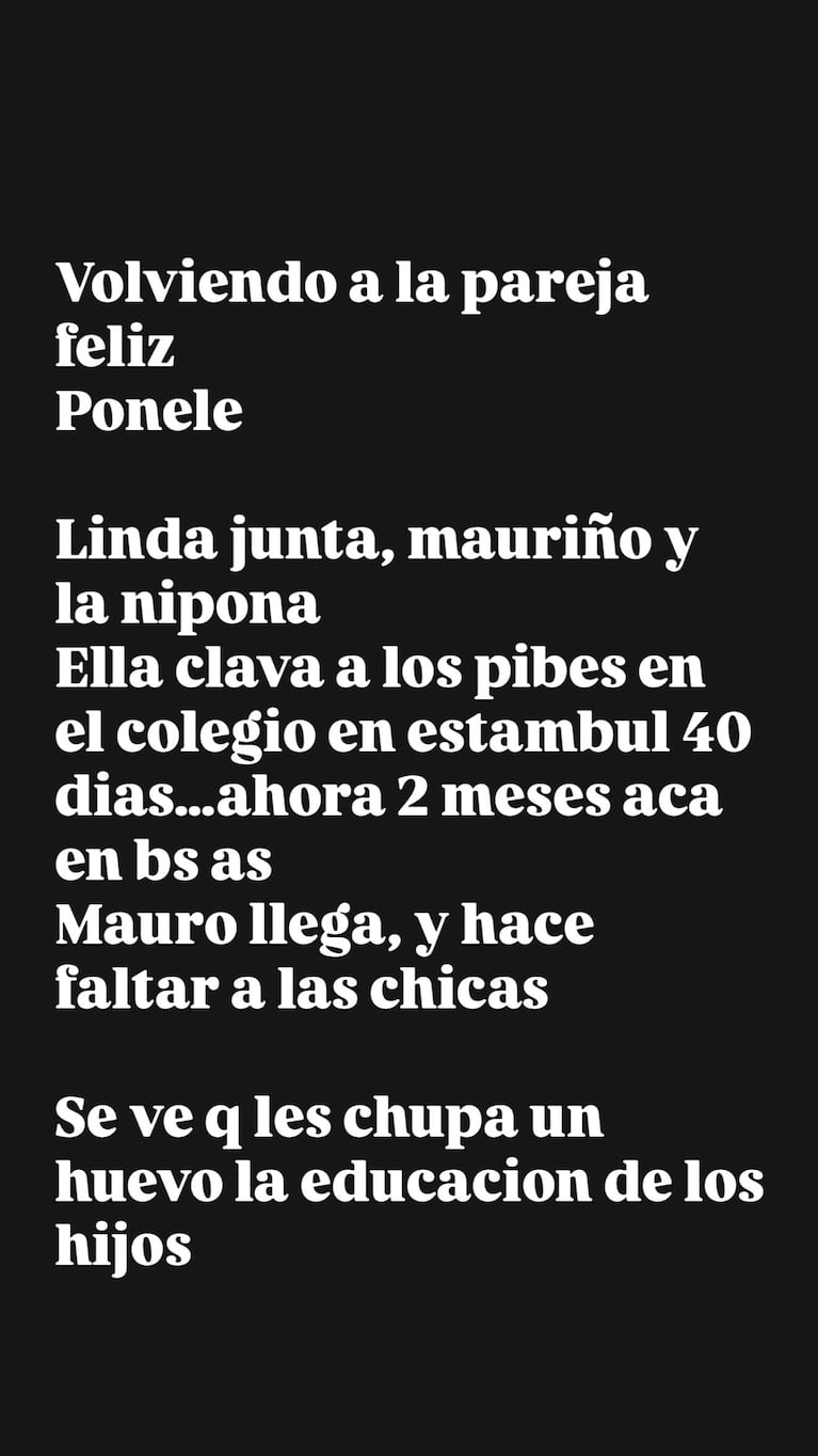Los posteos de Yanina Latorre contra Mauro Icardi y China Suárez en medio de la pelea con Wanda Nara.