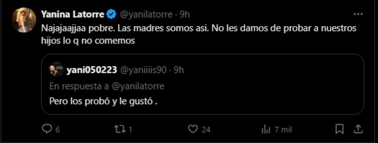 Los posteos de Yanina Latorre para defender a Lola Latorre.