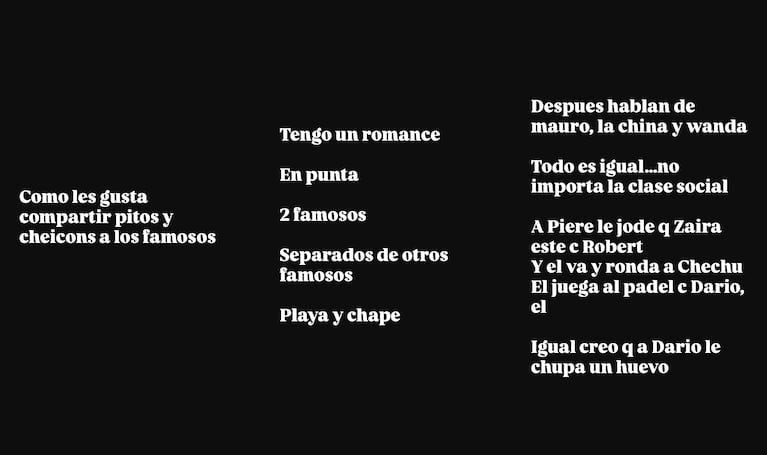Los posteos de Yanina Latorre sobre Facundo Pieres, Chechu Bonelli y Darío Cvitanich (Foto: Instagram @yanilatorre)