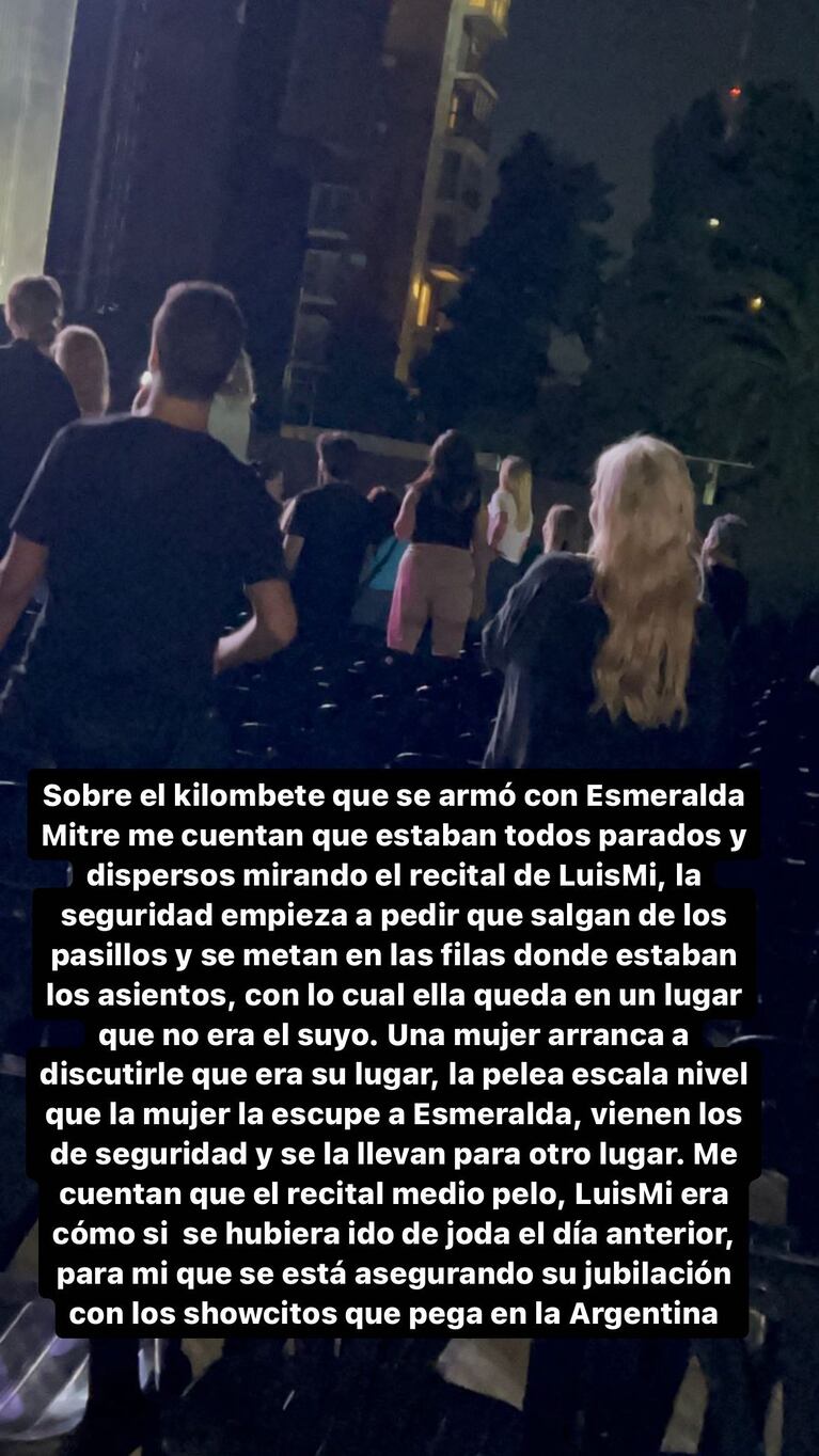 Los posteos sobre el escándalo de Esmeralda Mitre en el show de Luis Miguel  (Foto: Instagram @gossipeame)