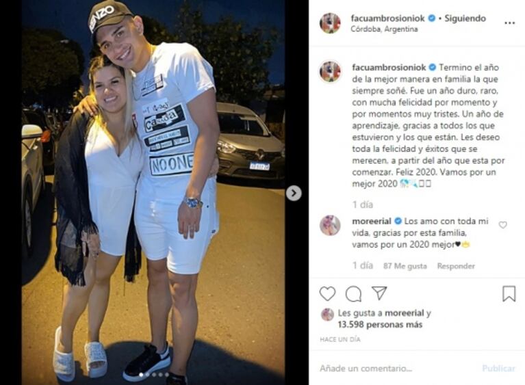 Los reflexivos mensajes de Morena Rial y Ambrosioni al analizar su 2019: "Qué año difícil, pero acá estamos juntos"