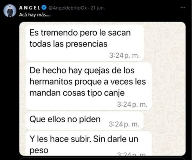 Los reveladores posteos de Ángel de Brito sobre Gastón Trezeguet (Fotos: Twitter  /X)