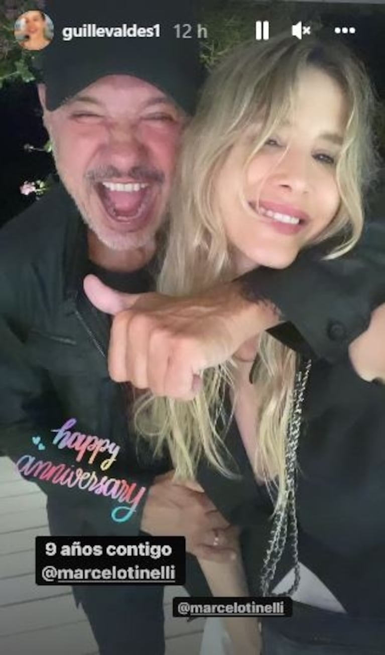 Los románticos posteos de Marcelo Tinelli y Guillermina Valdés por su aniversario: "Nueve años contigo" 