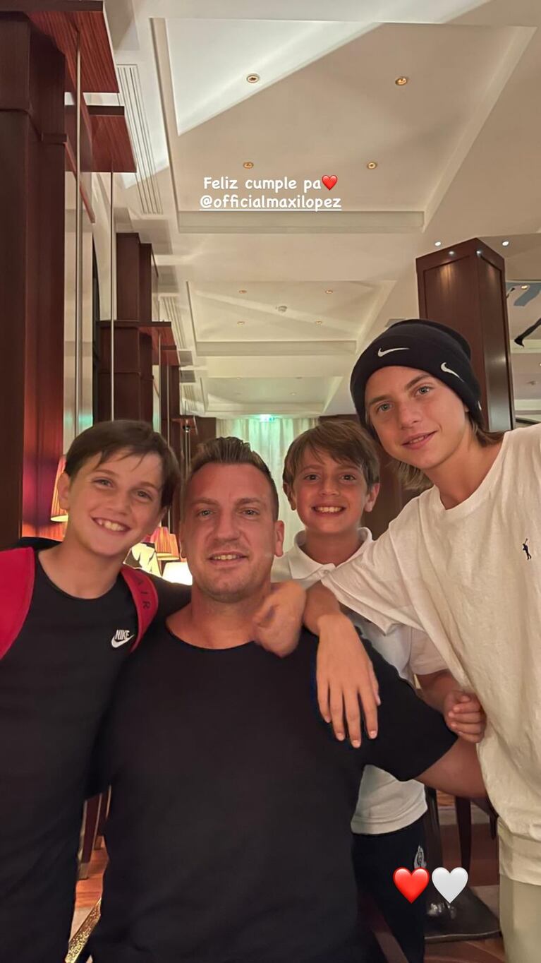 Los saludos de los hijos de Maxi López