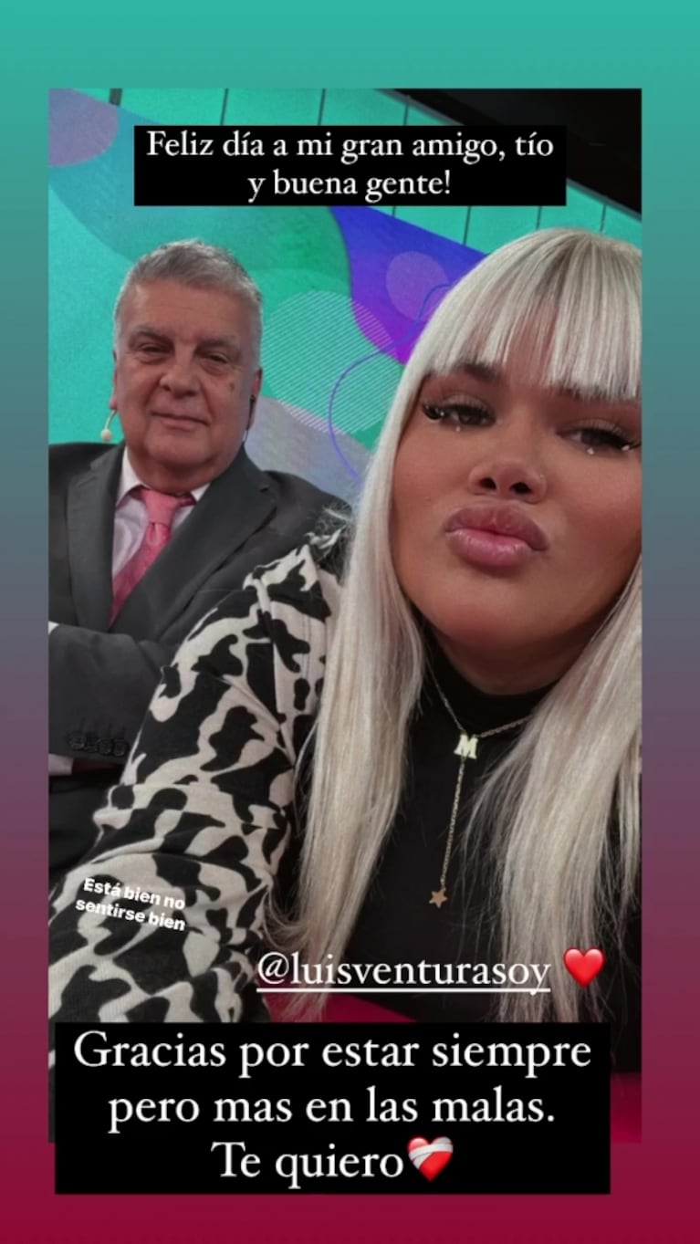 Los saludos de More Rial en el Día del amigo: amor a Ventura y Cipolla y picanteada a Jorge