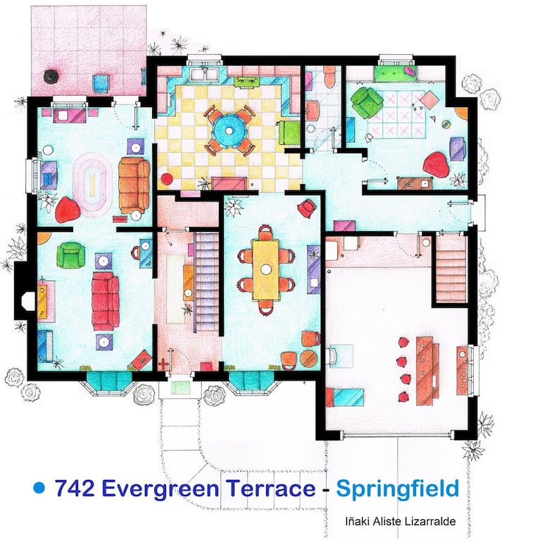 Los Simpson: ¡el plano de la casa de Avenida Siempreviva 742 de Springfield! (Foto: Web)