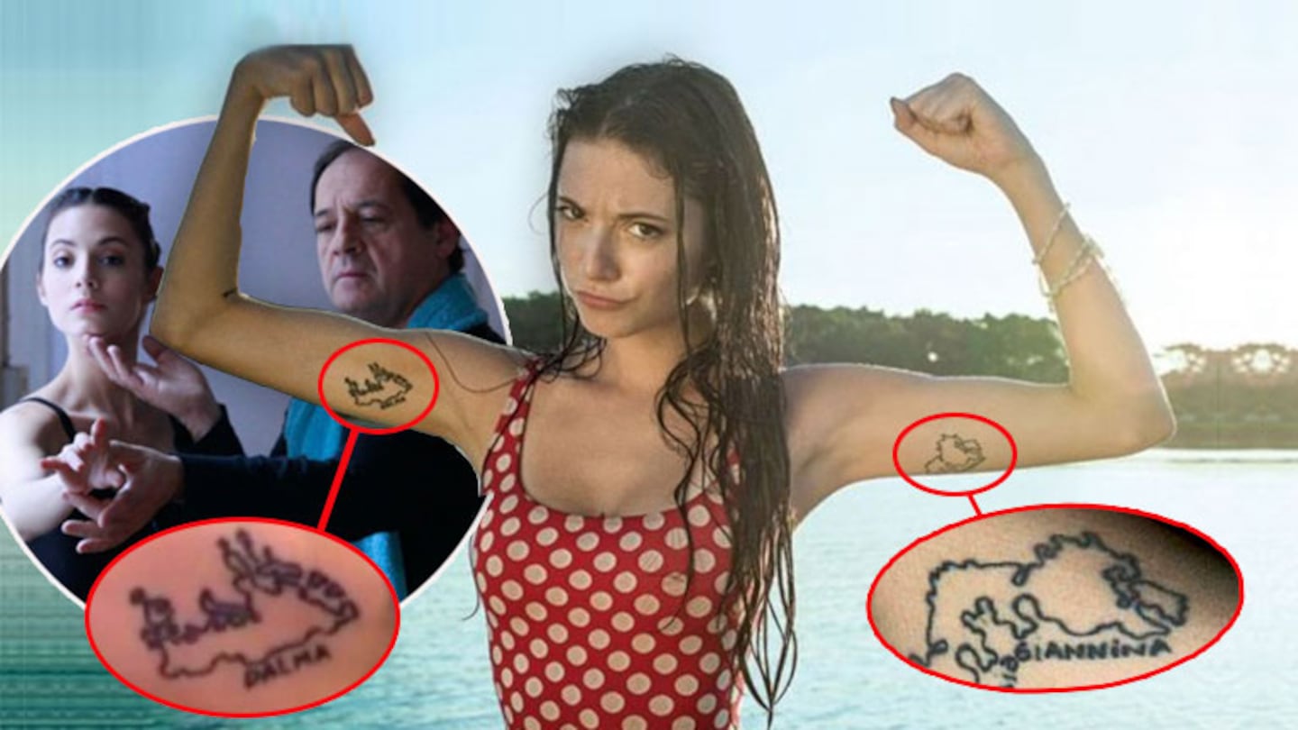 Los singulares tatuajes de la actriz cool Carla Quevedo: tiene las islas Malvinas con los nombres de Dalma y Gianinna