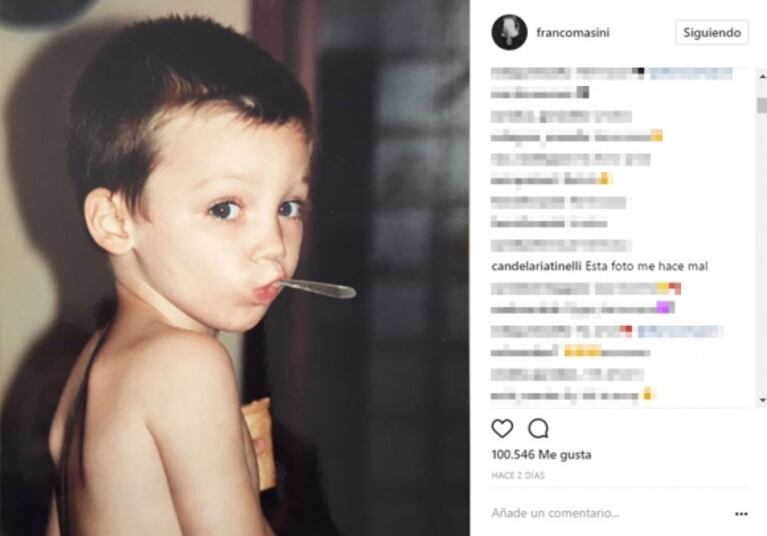 Los tiernos mensajes de Cande Tinelli en el Instagram de Franco Masini… y su divertido cruce con una seguidora