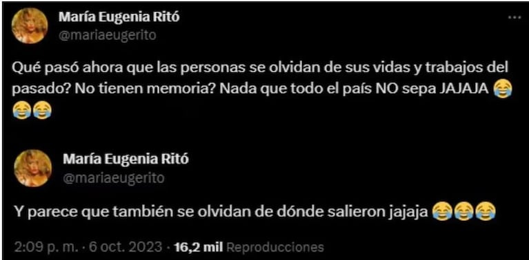 Los tremendos audios de María Eugenia Ritó sobre Jésica Cirio: “Estuvo conmigo y mi marido”