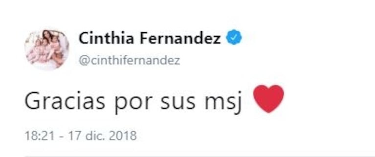 Los tweets de Cinthia Fernández, luego de que anunciaran en vivo que Sol Pérez la reemplazará en Involucrados