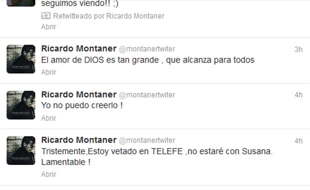 Los tweets de Ricardo Montaner. (Foto: @montanertwiter)