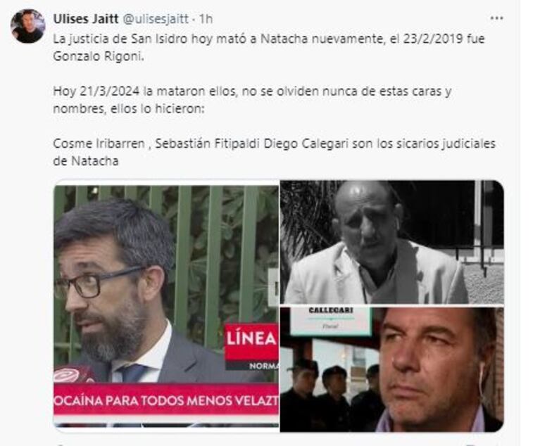 Los tweets de Ulises Jaitt tras que archivaran la causa por la muerte de Ulises Jaitt (Fotos: Twitter / X)